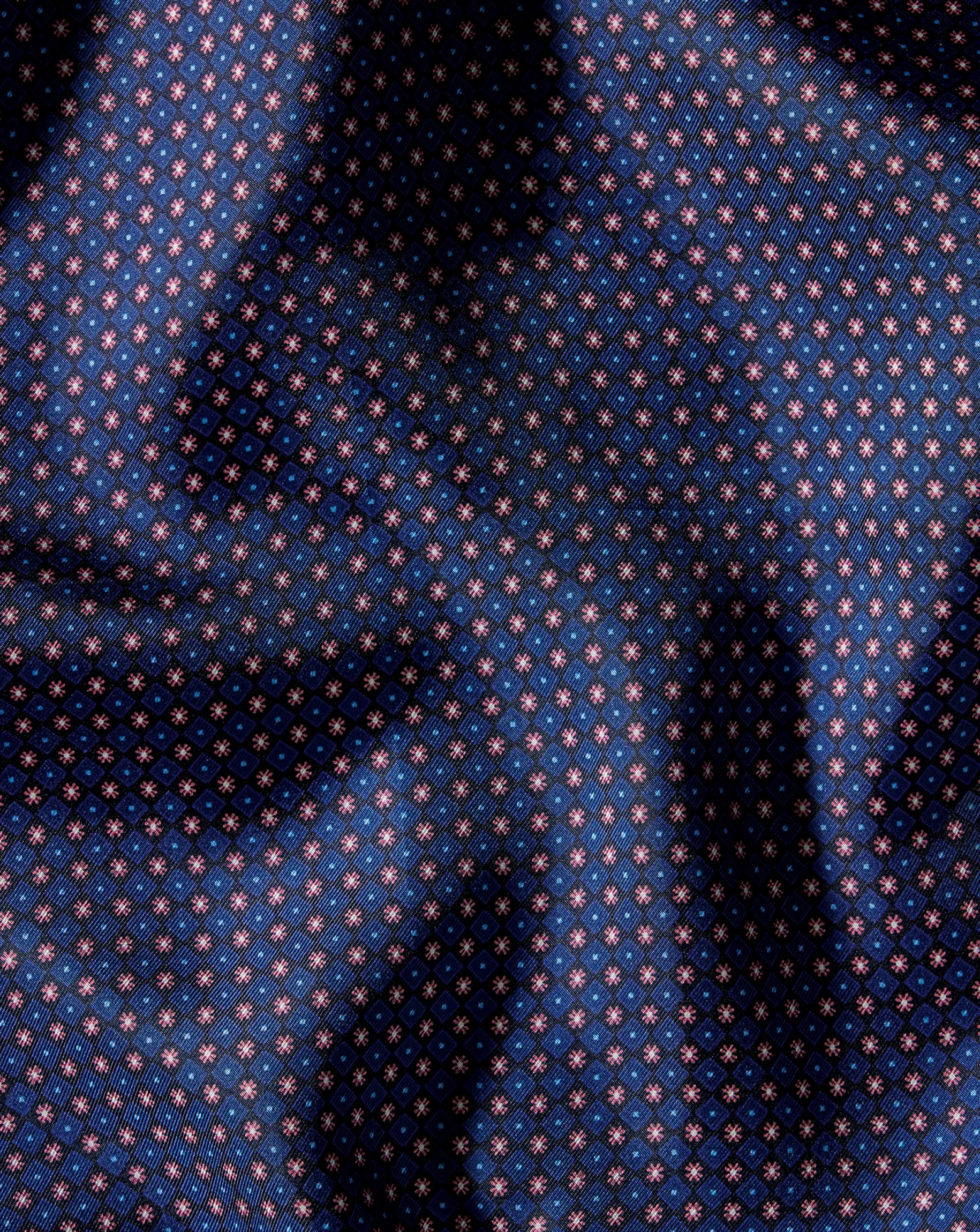 Pocket Squares<Charles Tyrwhitt Petrol Blue & Pink Mini Floral Silk Pocket Square
