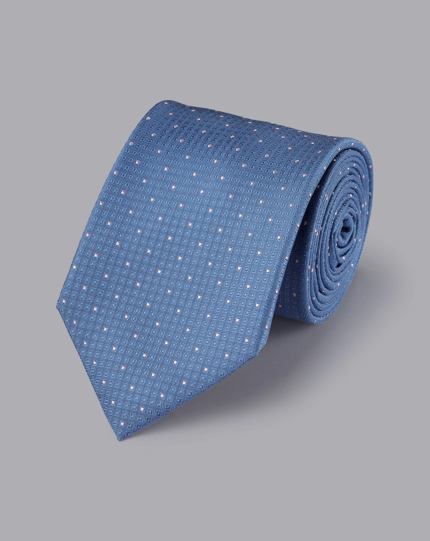Accessories<Charles Tyrwhitt Polka Dot Silk Tie - Indigo Blue