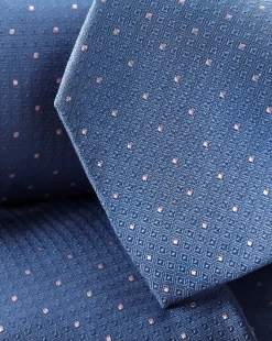 Accessories<Charles Tyrwhitt Polka Dot Silk Tie - Indigo Blue