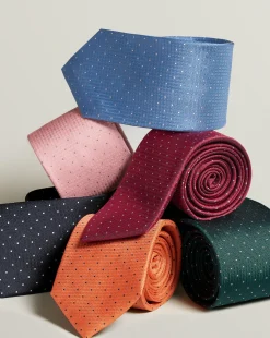 Accessories<Charles Tyrwhitt Polka Dot Silk Tie - Indigo Blue