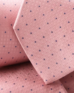 Accessories<Charles Tyrwhitt Polka Dot Silk Tie - Light Coral Pink
