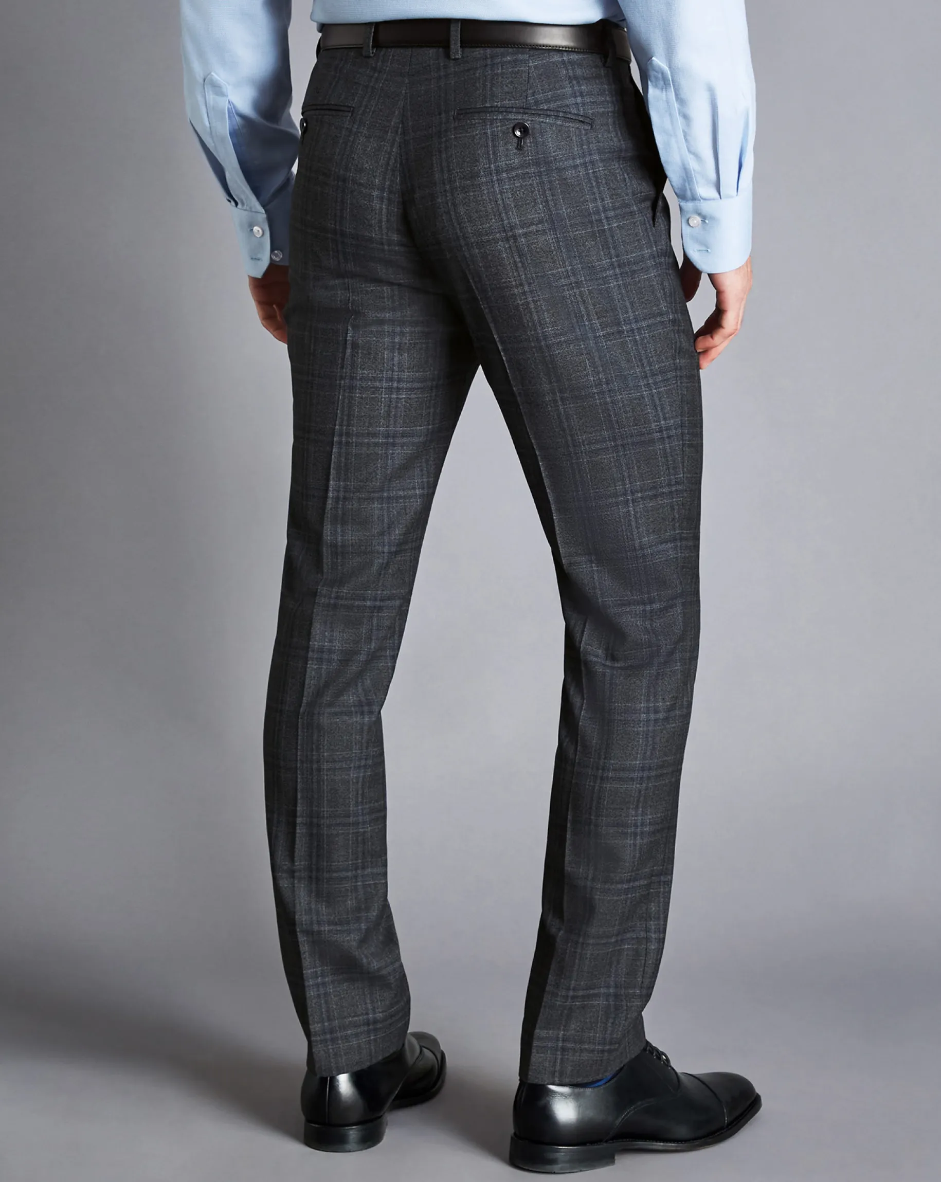 Suit Pants|Pants & Shorts<Charles Tyrwhitt Prince of Wales Check Ultimate Performance Suit Pants - Steel Blue