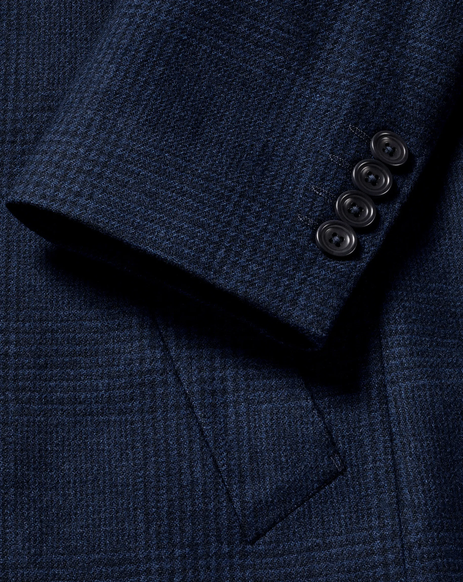Coats|Navy<Charles Tyrwhitt Prince Of Wales Wool Overcoat - Navy