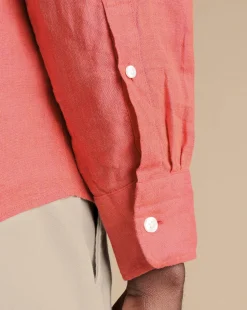 Casual Shirts|Pink Shirts<Charles Tyrwhitt Pure Linen Shirt - Coral Pink