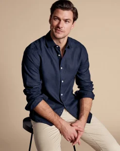 Casual Shirts|Blue Shirts<Charles Tyrwhitt Pure Linen Shirt - Navy