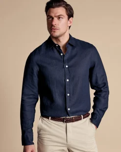 Casual Shirts|Blue Shirts<Charles Tyrwhitt Pure Linen Shirt - Navy