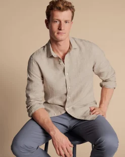 Casual Shirts|Extra Slim Fit Shirts<Charles Tyrwhitt Pure Linen Shirt - Oatmeal