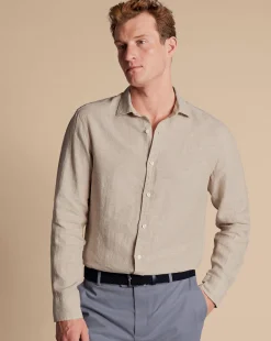 Casual Shirts|Extra Slim Fit Shirts<Charles Tyrwhitt Pure Linen Shirt - Oatmeal