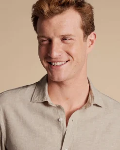 Casual Shirts|Extra Slim Fit Shirts<Charles Tyrwhitt Pure Linen Shirt - Oatmeal