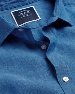 Shirt Sale|Casual Shirts<Charles Tyrwhitt Pure Linen Shirt - Ocean Blue