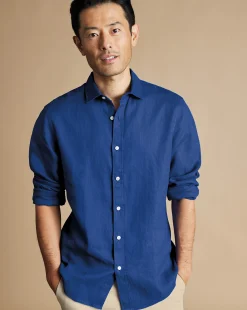 Casual Shirts|Blue Shirts<Charles Tyrwhitt Pure Linen Shirt - Blue Royal