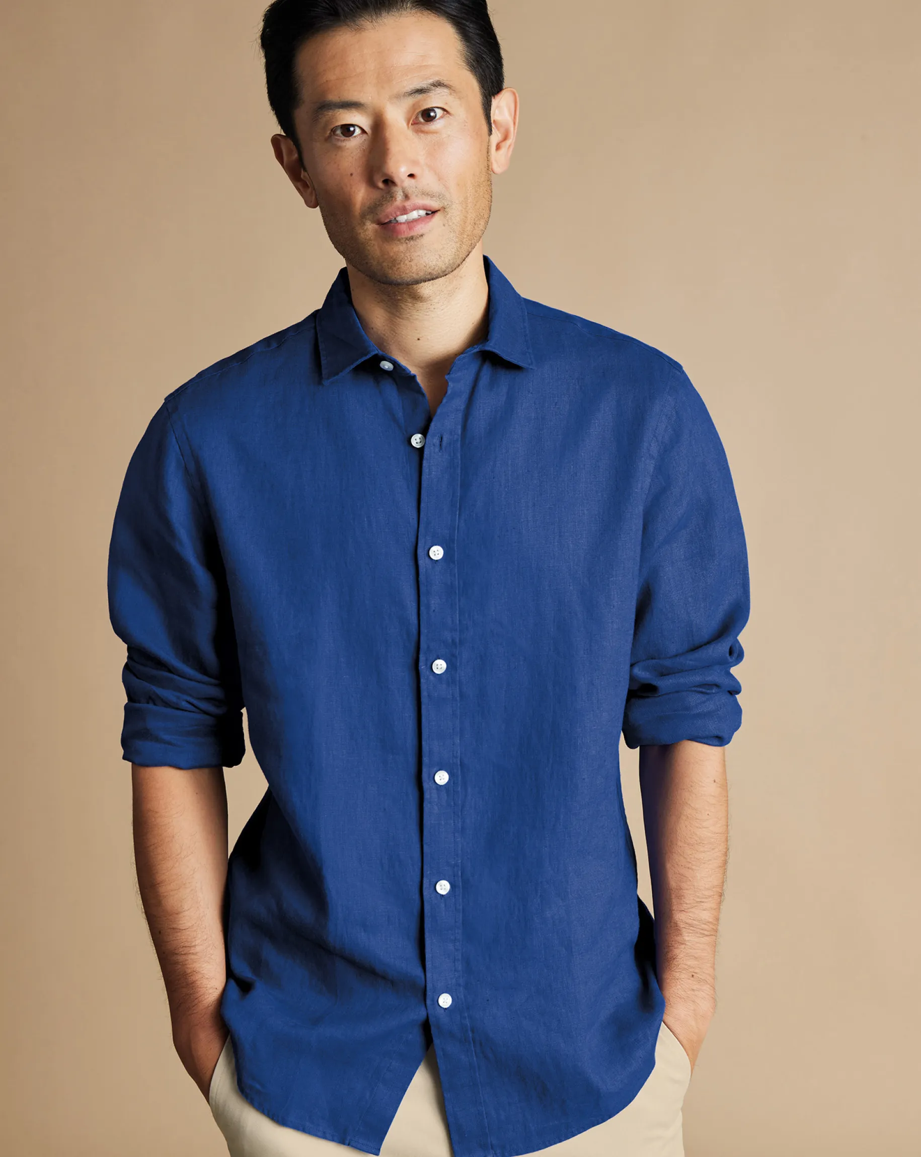 Casual Shirts|Blue Shirts<Charles Tyrwhitt Pure Linen Shirt - Blue Royal