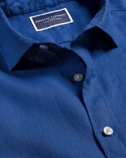 Casual Shirts|Blue Shirts<Charles Tyrwhitt Pure Linen Shirt - Blue Royal