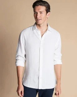 Casual Shirts|White Shirts<Charles Tyrwhitt Pure Linen Shirt - White