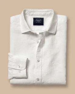 Casual Shirts|White Shirts<Charles Tyrwhitt Pure Linen Shirt - White