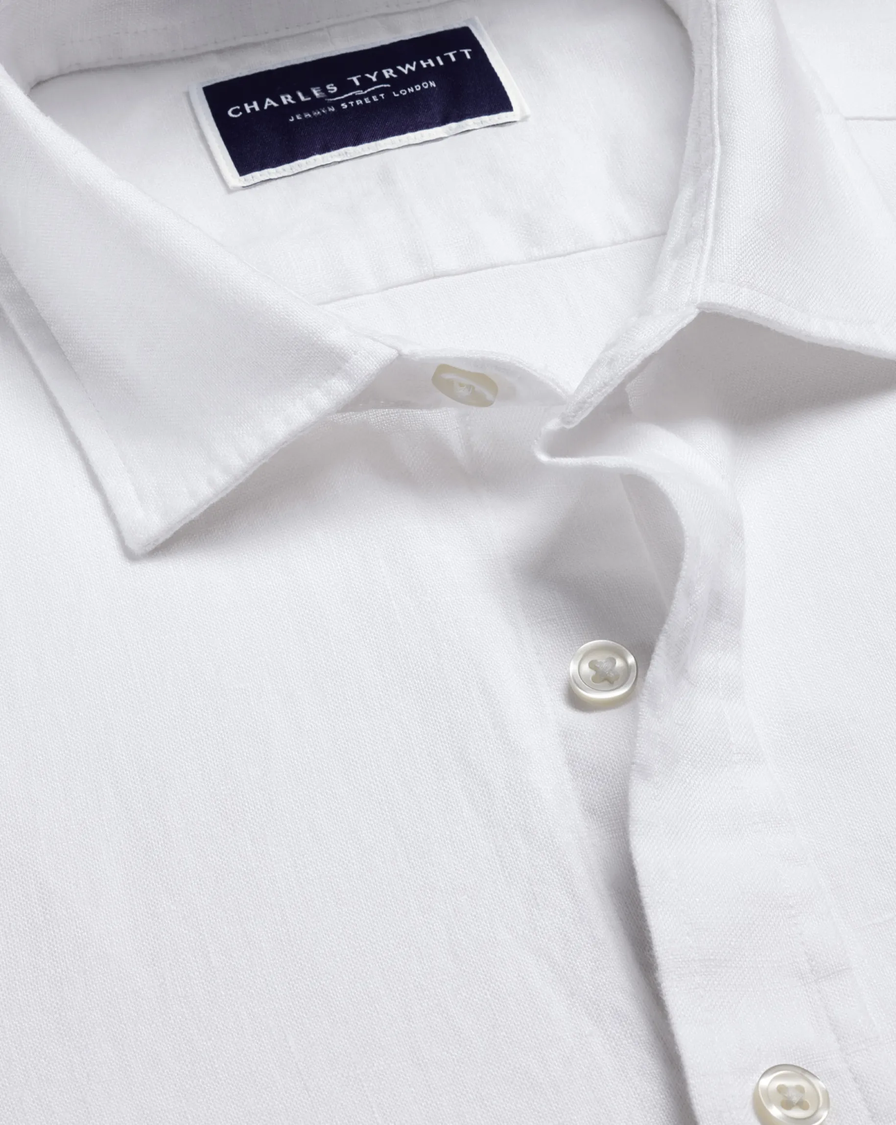 Short Sleeve Shirts|Casual Shirts<Charles Tyrwhitt Pure Linen Short Sleeve Shirt - White