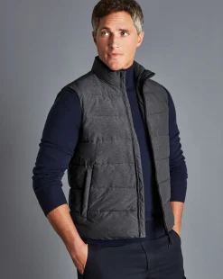 Coats & Jackets<Charles Tyrwhitt Quilted Vest - Grey Melange
