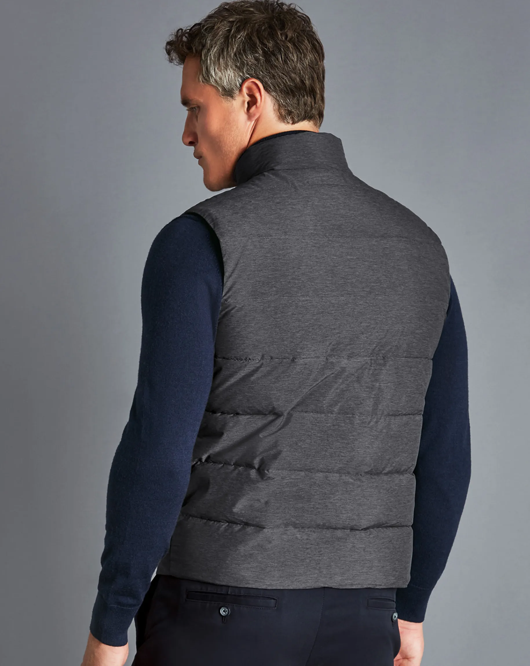Coats & Jackets<Charles Tyrwhitt Quilted Vest - Grey Melange
