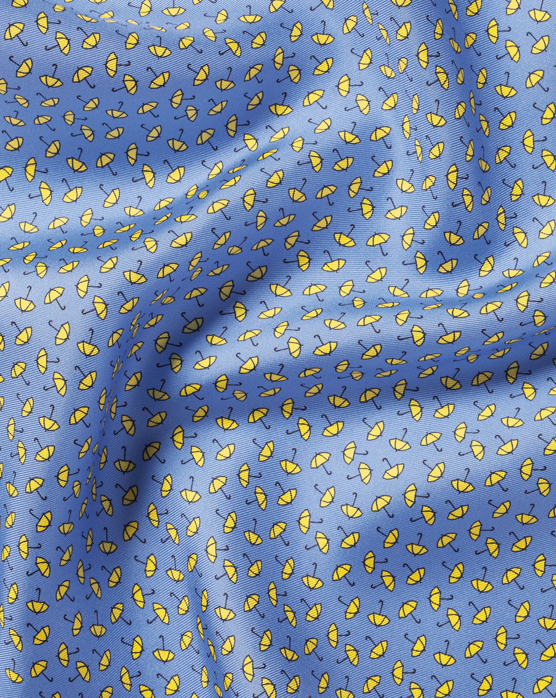 Accessories<Charles Tyrwhitt Raining Cats And Dogs Print Silk Pocket Square - Cornflower Blue