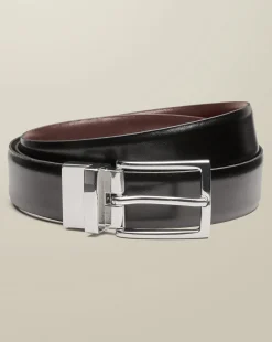 Belts & Suspenders|Leather Goods<Charles Tyrwhitt Reversible Made in England Leather Belt - & Brown Black