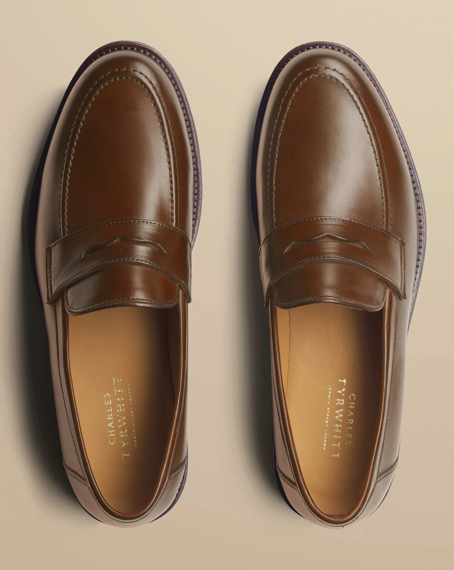 Races|Loafers<Charles Tyrwhitt Saddle Loafers - Dark Tan
