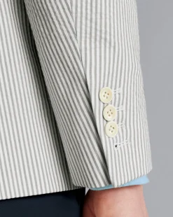 Coats & Jackets|Blazers<Charles Tyrwhitt Seersucker Jacket - Silver Grey