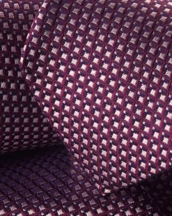 Ties & Bow-ties<Charles Tyrwhitt Semi Plain Pattern Silk Tie - Dark Pink