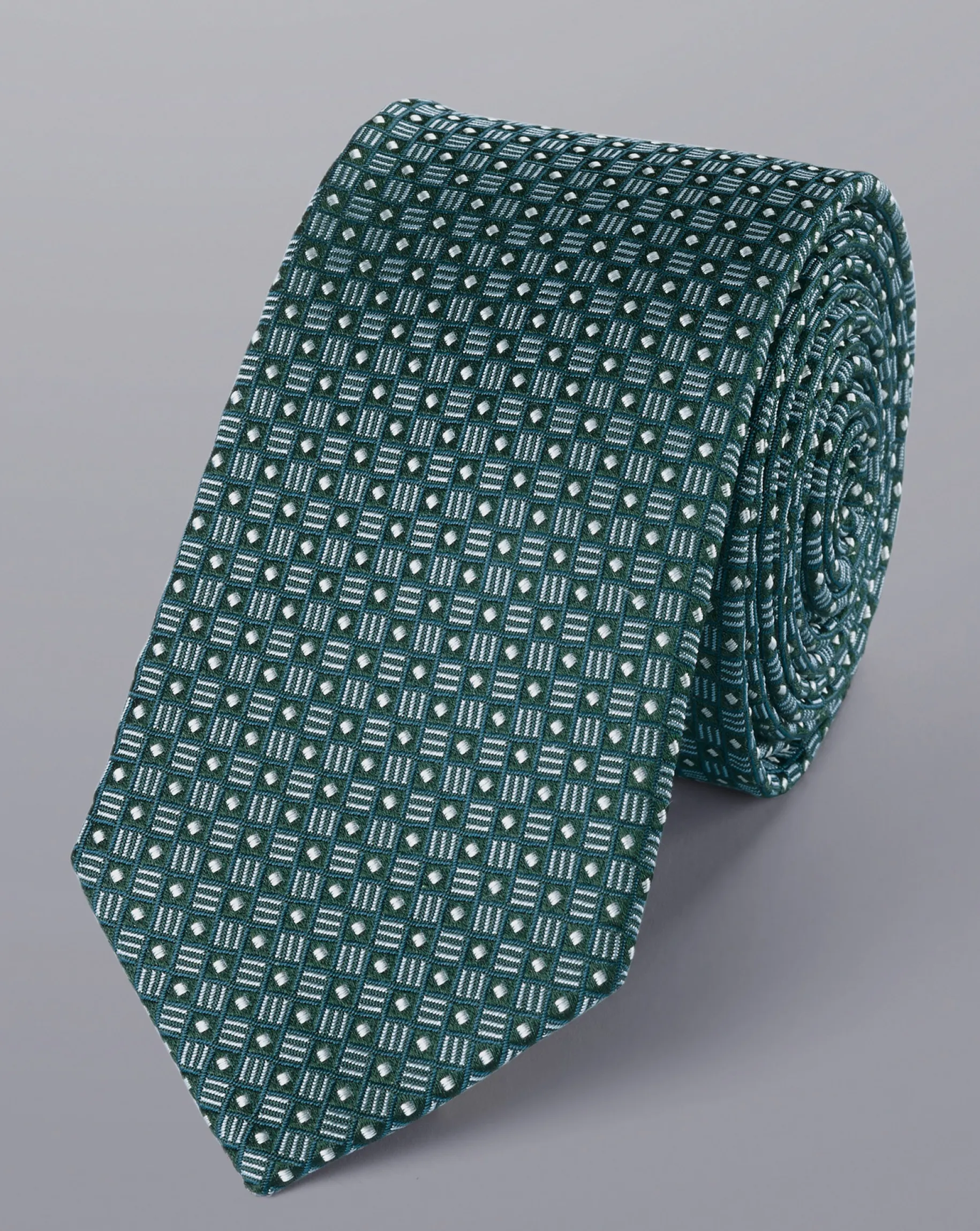 Ties & Bow-ties<Charles Tyrwhitt Semi-Plain Silk Slim Tie - Green