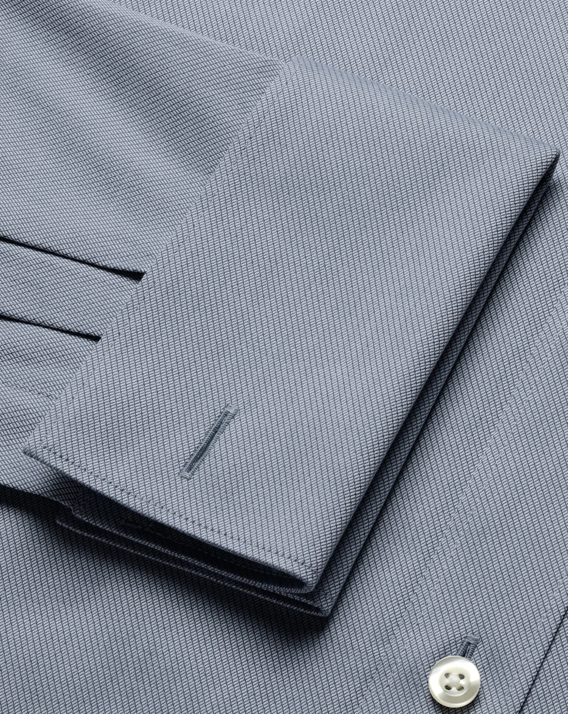 Shirt Sale|Dress Shirts<Charles Tyrwhitt Semi-Spread Collar Egyptian Cotton Hampton Weave Shirt - Steel Blue