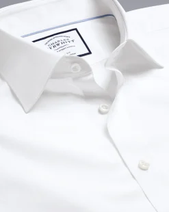 Dress Shirts|XL<Charles Tyrwhitt Semi-Spread Collar Egyptian Cotton Poplin Shirt - White