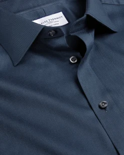 Dress Shirts|Blue Shirts<Charles Tyrwhitt Semi-Spread Collar Egyptian Cotton Windsor Weave Shirt - Steel Blue