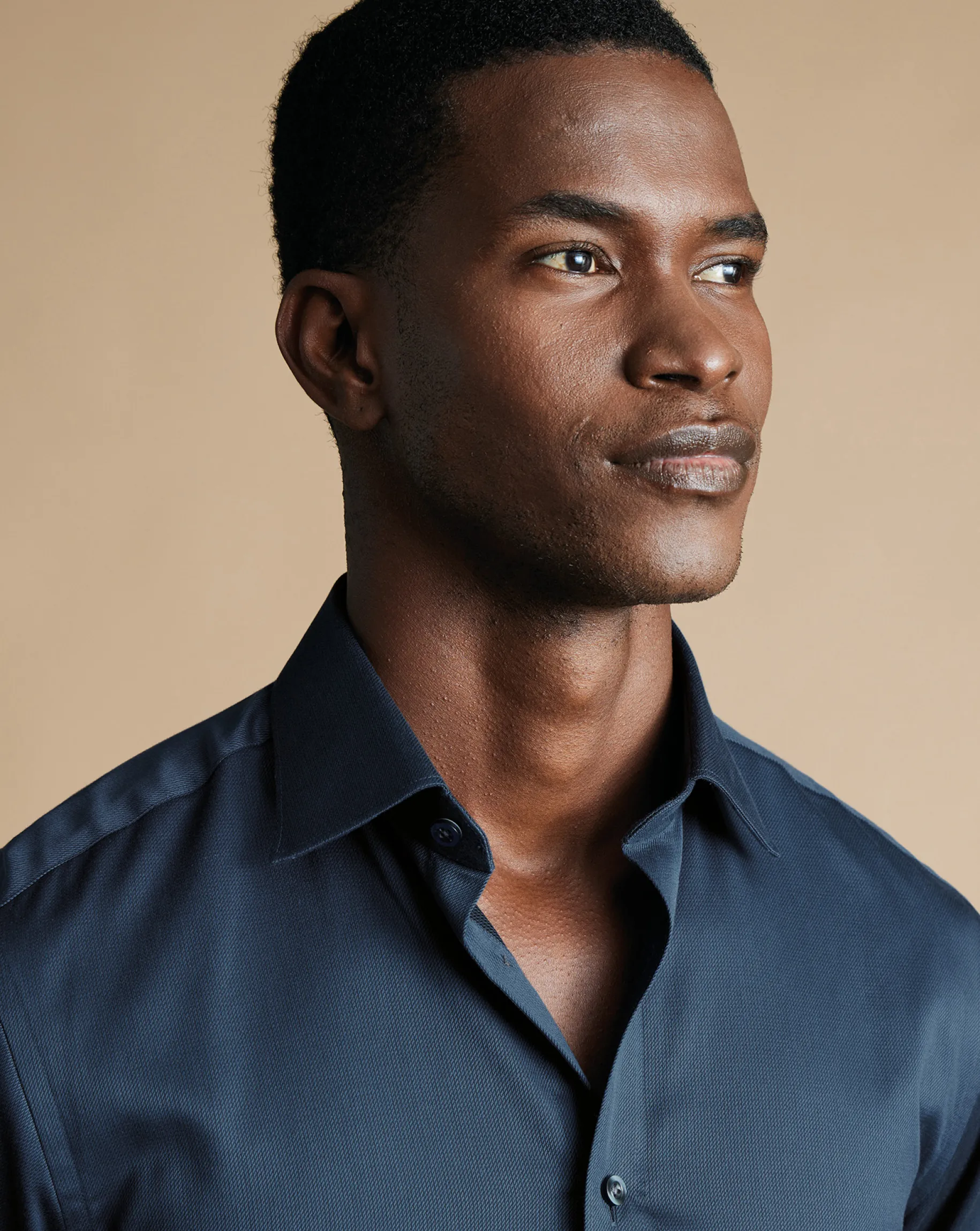 Dress Shirts|Blue Shirts<Charles Tyrwhitt Semi-Spread Collar Egyptian Cotton Windsor Weave Shirt - Steel Blue