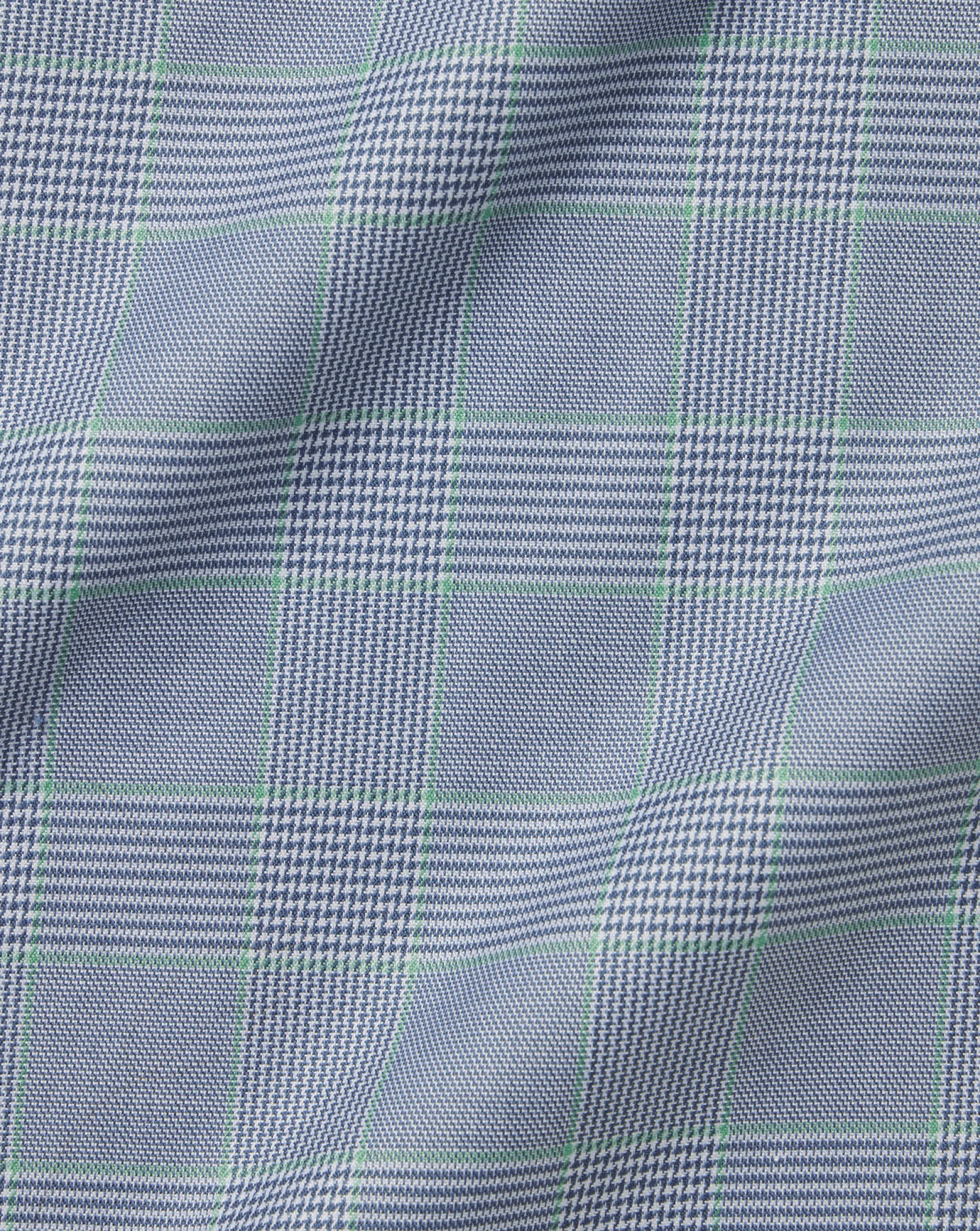 Shirt Sale|Dress Shirts<Charles Tyrwhitt Semi-Spread Collar Egyptian Cotton Twill Prince Of Wales Shirt - Steel Blue