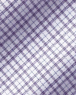 Dress Shirts|S<Charles Tyrwhitt Semi-Spread Collar Egyptian Cotton Multi Check Shirt - Mauve Purple