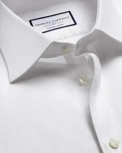 Egyptian Cotton Shirts|Dress Shirts<Charles Tyrwhitt Semi-Spread Collar Egyptian Cotton Twill Shirt - White