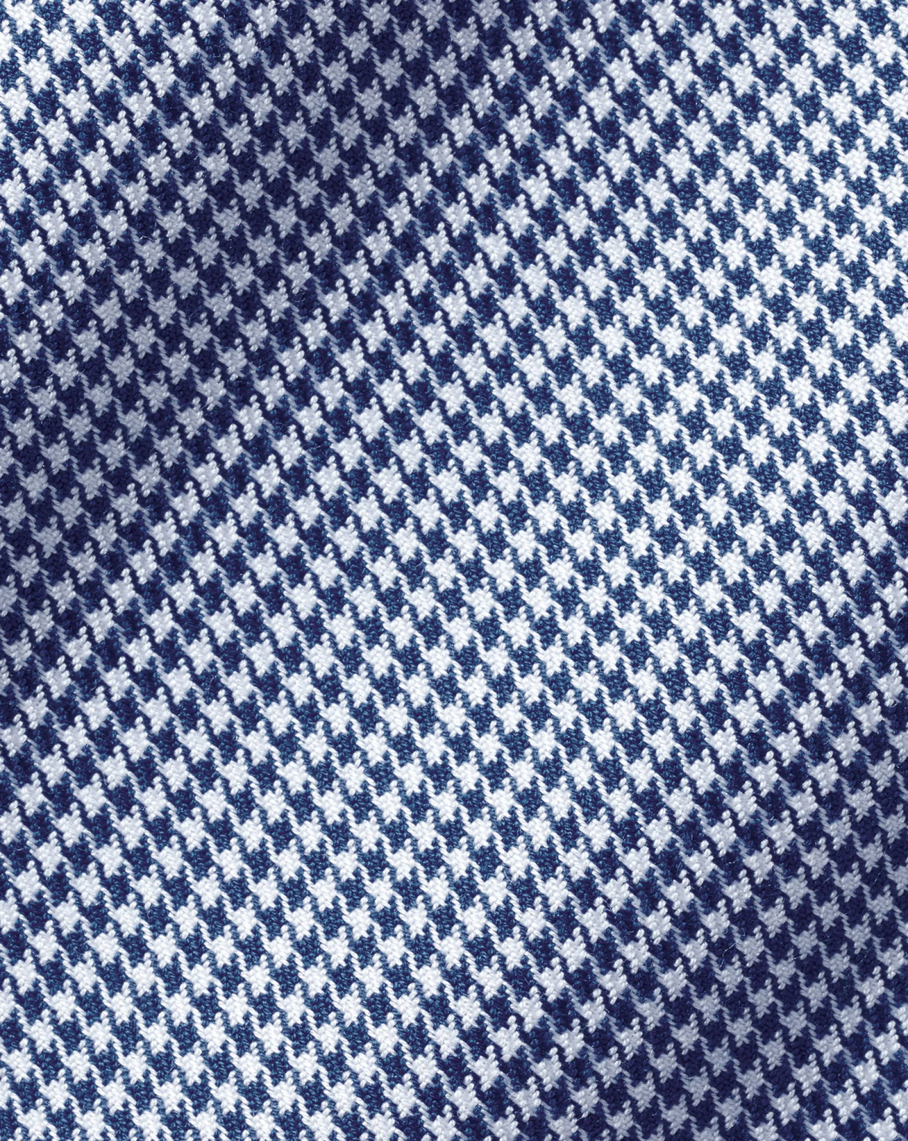 Dress Shirts|M<Charles Tyrwhitt Semi-Spread Collar Egyptian Cotton Puppytooth Shirt - Blue Royal