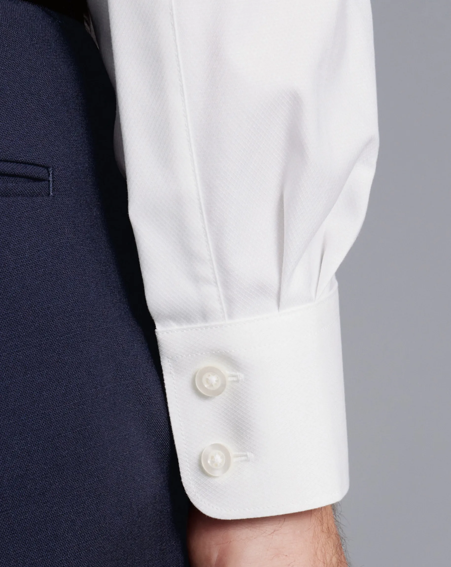 Shirt Sale|Dress Shirts<Charles Tyrwhitt Semi-Spread Collar Egyptian Cotton Berkshire Weave Shirt - White