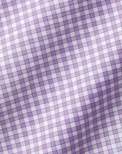 Shirt Sale|Dress Shirts<Charles Tyrwhitt Semi-Spread Collar Egyptian Cotton Twill Gingham Check Shirt - Mauve Purple