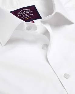 Luxury Shirts|Dress Shirts<Charles Tyrwhitt Semi-Spread Collar Luxury Twill Shirt - White