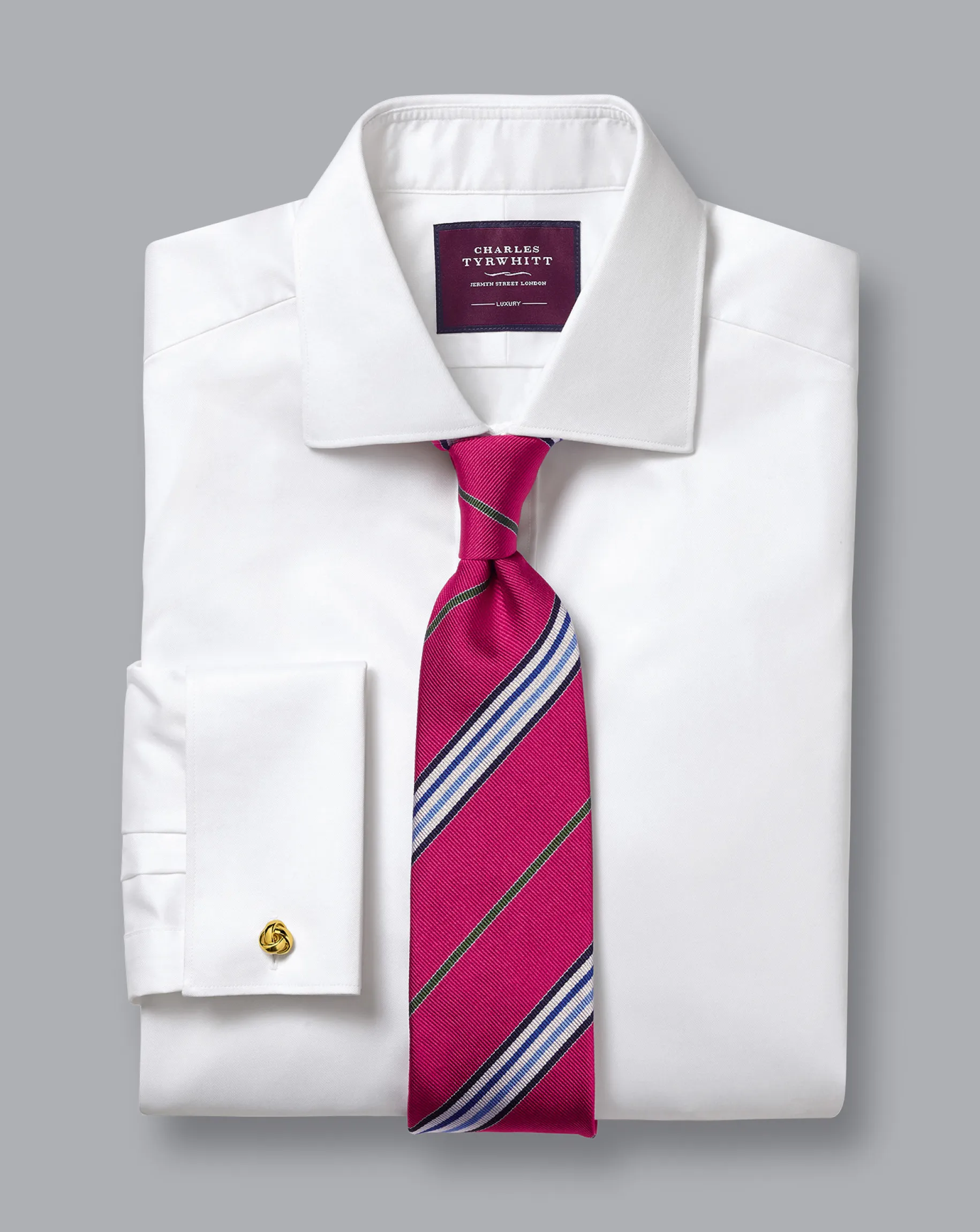Luxury Shirts|Dress Shirts<Charles Tyrwhitt Semi-Spread Collar Luxury Twill Shirt - White