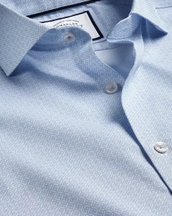Shirt Sale|Casual Shirts<Charles Tyrwhitt Semi-Spread Collar Non-Iron Decorative Print Shirt - Blue Sky