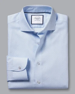 Shirt Sale|Casual Shirts<Charles Tyrwhitt Semi-Spread Collar Non-Iron Decorative Print Shirt - Blue Sky
