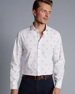 Casual Shirts|Dress Shirts<Charles Tyrwhitt Semi-Spread Collar Non-Iron Dalmatian Print Shirt - Multi Multicoloured
