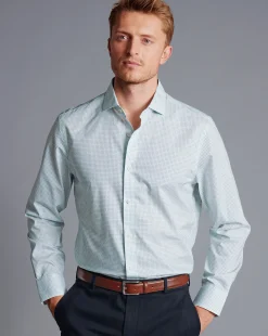 Shirt Sale|Casual Shirts<Charles Tyrwhitt Semi-Spread Collar Non-Iron Petal Print Shirt - Green Aqua