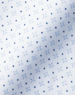 Business Casual Shirts|Casual Shirts<Charles Tyrwhitt Semi-Spread Collar Petal Print Non-Iron Shirt - Light Blue