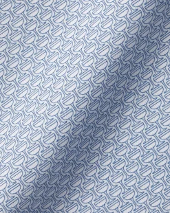 Seasonal Looks|Dress Shirts<Charles Tyrwhitt Semi-Spread Collar Wine Glass Print Non-Iron Shirt - Ocean Blue