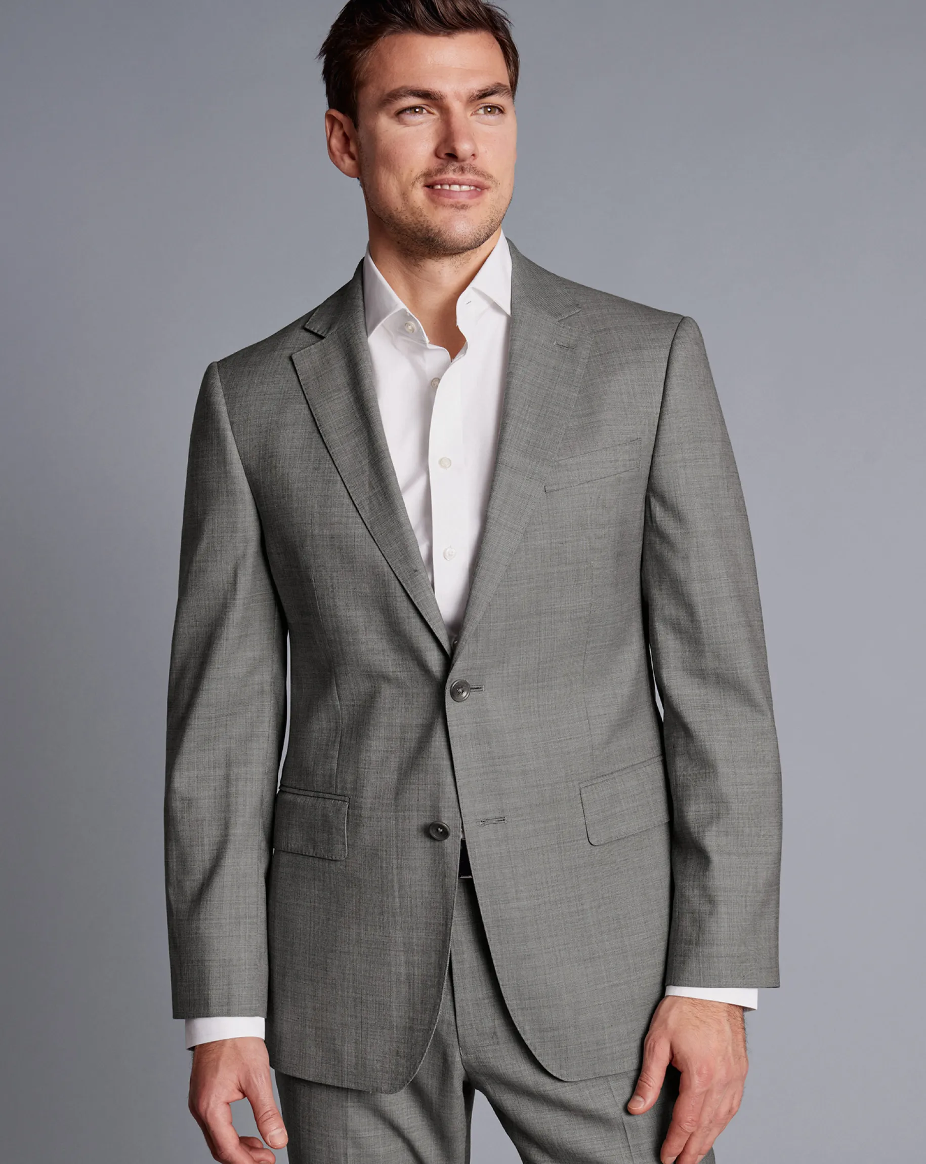 Suit Jackets|Blazers<Charles Tyrwhitt Sharkskin Suit Jacket - Light Grey