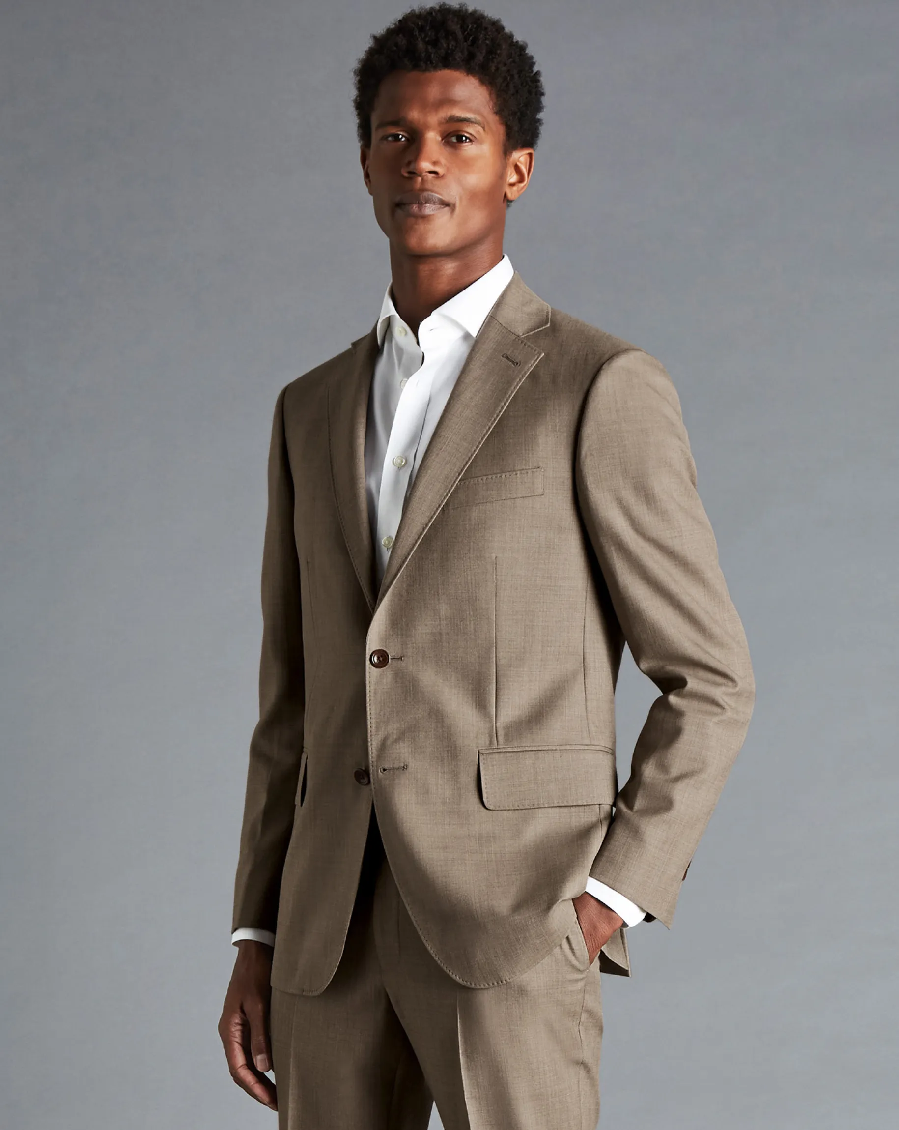 Suit Jackets|Blazers<Charles Tyrwhitt Sharkskin Suit Jacket - Oatmeal