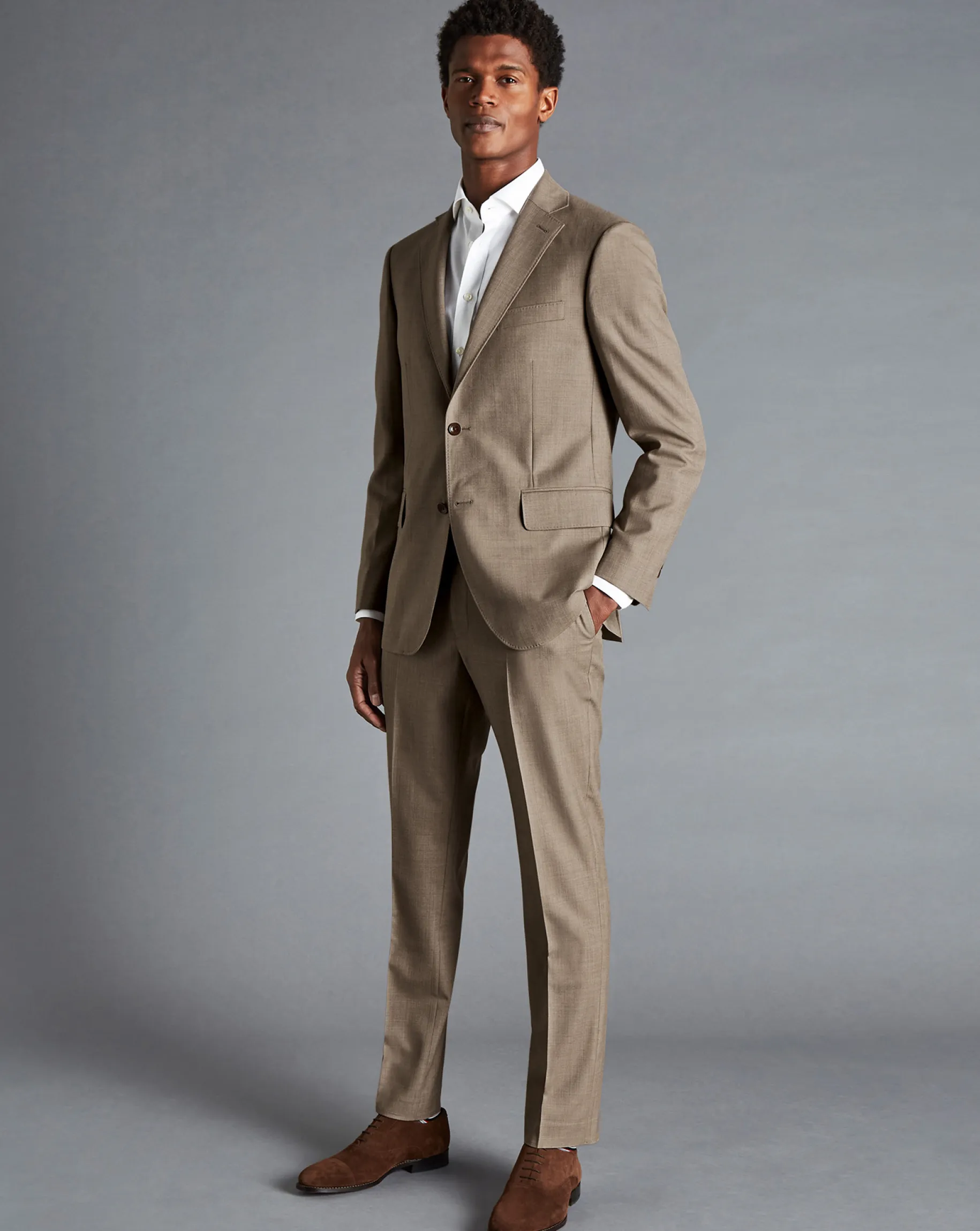 Suit Jackets|Blazers<Charles Tyrwhitt Sharkskin Suit Jacket - Oatmeal
