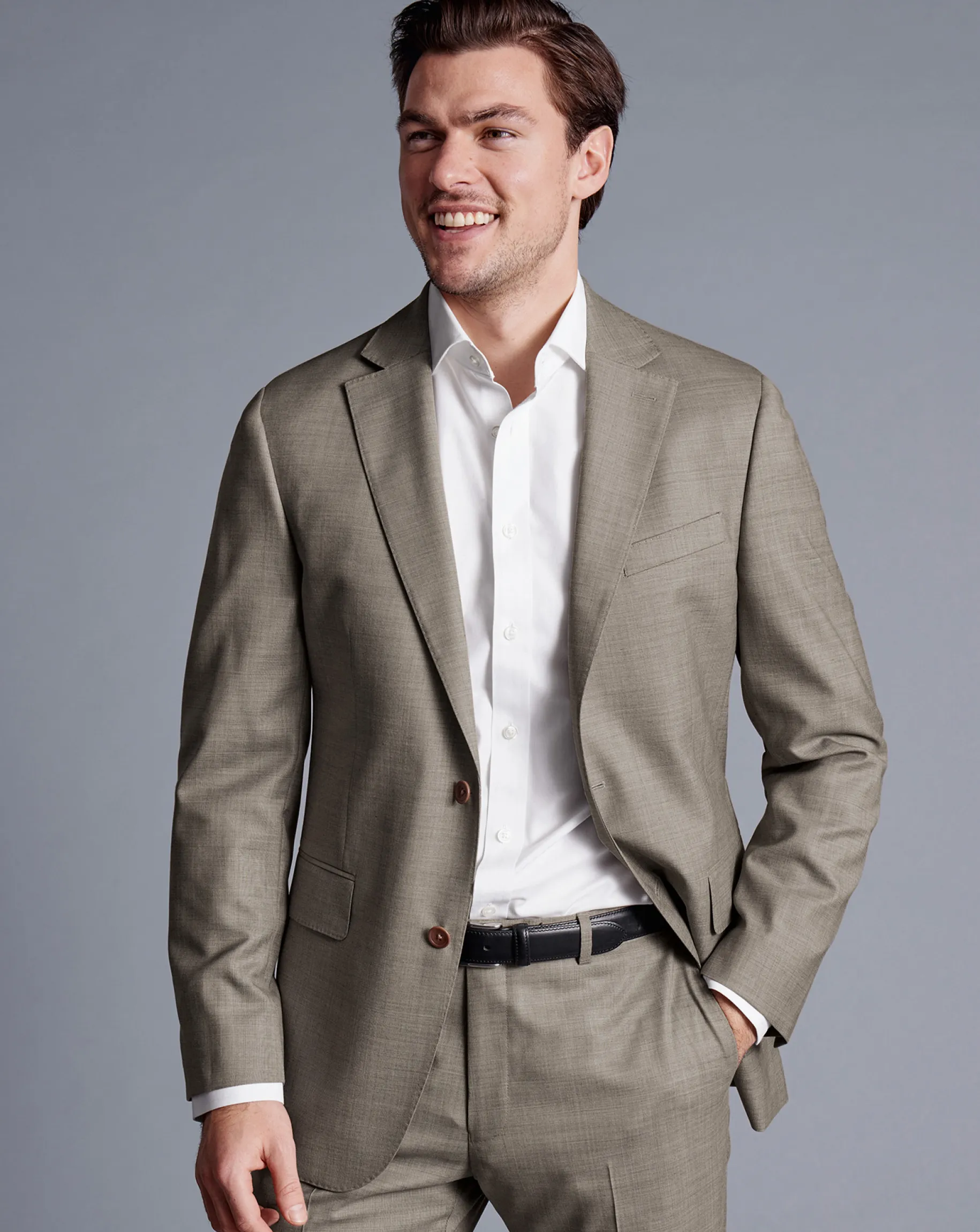 Suit Jackets|Blazers<Charles Tyrwhitt Sharkskin Suit Jacket - Taupe